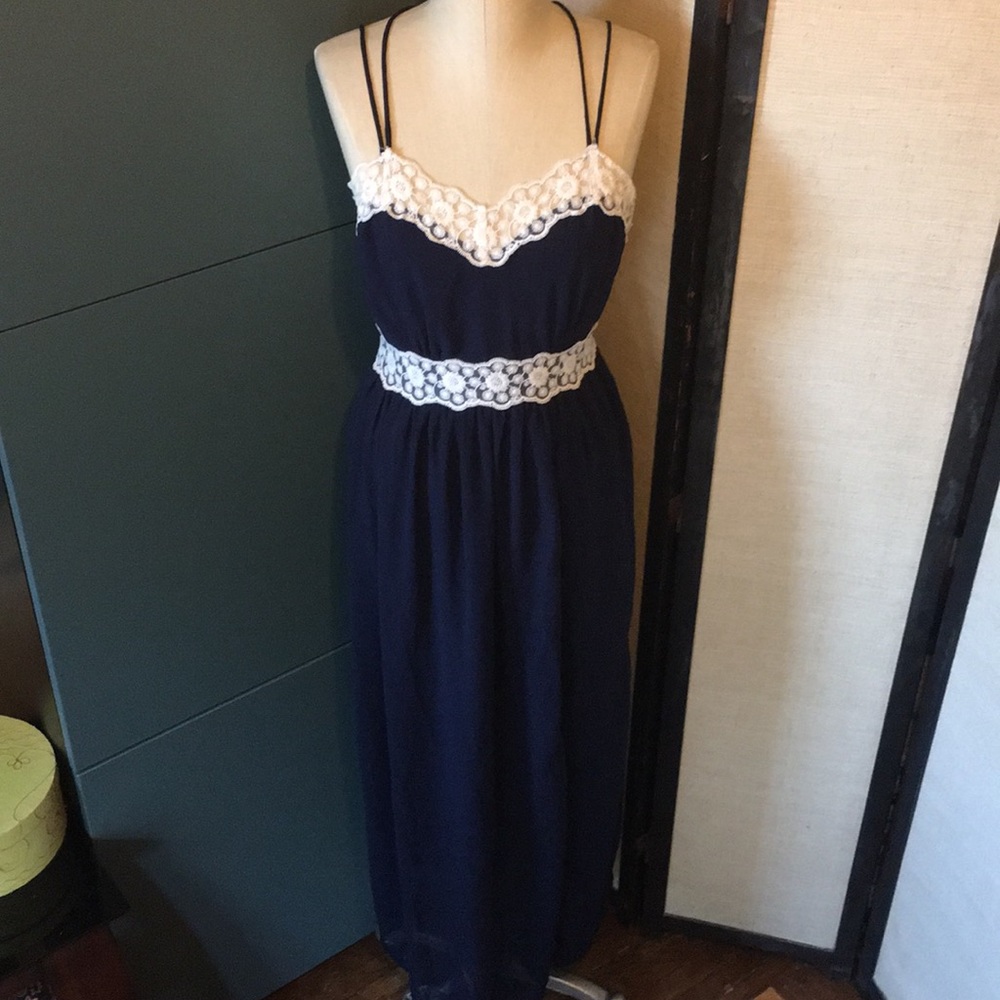 Altard State Navy Lace Moonlit Maxi Dress